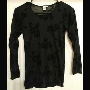 SemiSheer silk top with velvety roses